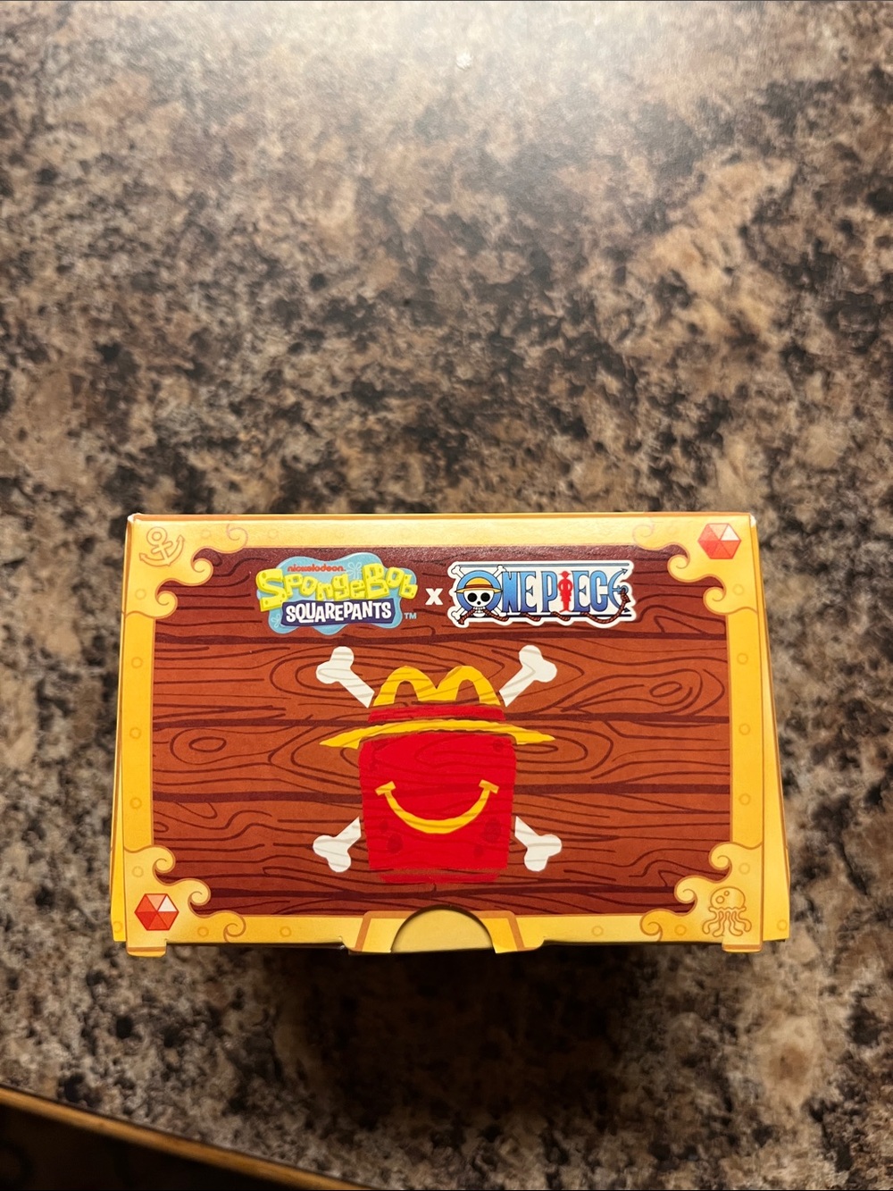 McDonald's SpongeBob x One Piece Pirate Treasure Happy Meal Box - Yellow/Red